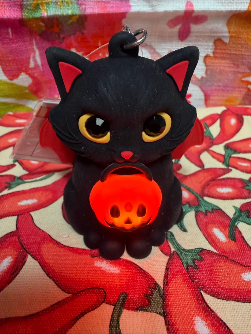 Bath & Body Works Black Cat Sani Holder with Light Up Pumpkin Bag Charm